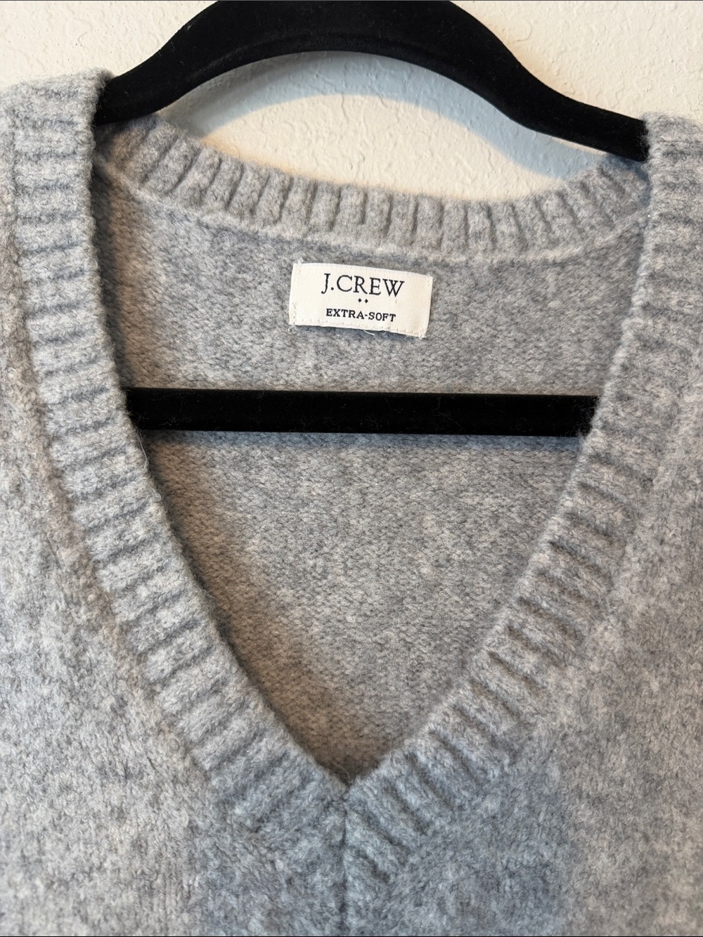 J. Crew Gray Sleeveless V-Neck Wool Knit Sweater Vest - Picture 3 of 5